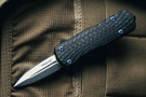 Hogue Micro Counterstrike - Stone Tumbled MagnaCut Blade - Carbon Fiber Cover - Aluminum Case