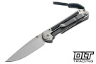 Chris Reeve Small Sebenza 31 - Polished Titanium & Blade - Bog Oak Inlay - Left Handed - #3 - Back