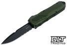 Guardian Tactical RECON-035 G2 - Black Partially Serrated - Drop Point MagnaCut Blade - OD Green Aluminum Handle