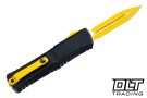 Microtech 1142-1CYSK Combat Troodon Gen III D/E - Black Handle - Corvette Yellow Cerakote Blade