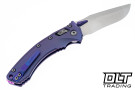 Microtech 137RL-10MS5 Amphibian Ram-Lok - Purple Backspacer - Purple Haze Anodized Titanium - Stonewash Blade