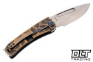 Medford Marauder H Drop Point - Tumbled MagnaCut - BB Cement & Bronze Stained Glass Sculpted - Flamed Hardware - Bronze Clip #1