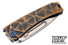 Medford Marauder H Drop Point - Tumbled MagnaCut - BB Cement & Bronze Stained Glass Sculpted - Flamed Hardware - Bronze Clip #1