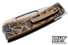 Medford Marauder H Drop Point - Tumbled MagnaCut - BB Cement & Bronze Stained Glass Sculpted - Flamed Hardware - Bronze Clip #1