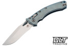 Microtech 137RL-10MS6 Amphibian RAM-LOK Marfione Select - Blue Backspacer - Ice Blue Anodized Titanium - Stonewash Blade