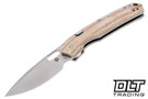 Vosteed Psyop - Natural Micarta - Stonewash Elmax Drop Point Blade