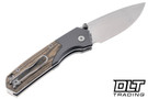 Vosteed Psyop - Green Micarta - Stonewash S35VN Drop Point Blade