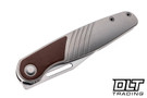 Kizer Raze - Titanium - Brown Leather Inlay - S45VN Blade