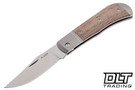 Kizer Trestle - Titanium & Natural Micarta - Satin 14C28N Blade