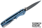 Civivi Mini Shakan C20052F-DS1 - Ripple Blue Aluminum - Damascus Blade