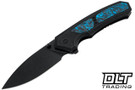 WE Knife Corwyn WE24088-1 - Black Titanium - Black & Blue Carbon Fiber Inlay - Black Stonewash M390 Blade