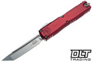 Microtech 11234-10MR Ultratech Gen IV T/E - Merlot Red Handle - Stonewashed Blade