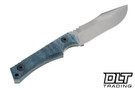 Tactile Knife Company Osprey - Blue Micarta - Slate MagnaCut Blade - Leather Sheath