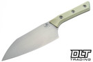 Microtech 6" Santoku - Stonewashed Blade - Ivory G-10