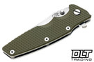 Hinderer Eklipse Spear Point S45VN - Stonewashed Titanium & Blade - OD Green G-10