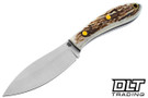 LT Wright Large Northern Hunter AEB-L - High Saber Grind - Stag - Double Dark Red Liners