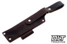 LT Wright Bushcrafter O1 - Scandi Grind - Dyed Red Bone - Orange Liners