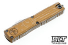 Microtech 11224-10TAHR Ultratech Gen IV D/E - Tan Handle - Stonewashed Blade - Hero Engraving
