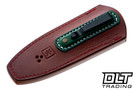 Double X Knives Shorty - Two-tone Crazy Fiber & G-10 - Satin CPM 154 Blade - Leather Sheath #1
