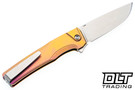 MachineWise Sonora - Brass Bolster - Dawn Fade Diamond Textured Titanium Handle - Lightwash S90V Blade #1598