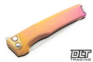 MachineWise Sonora - Brass Bolster - Dawn Fade Diamond Textured Titanium Handle - Lightwash S90V Blade #1598