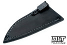 7 Forge Minimalist CPM-154 - Black Canvas Micarta - Flared Stainless Tubes - Leather Sheath