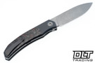 Trevor Burger Custom Knives Urban - Milled Dark Gray Ti Bolster - Red Dark Matter Fat Carbon