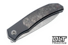 Trevor Burger Custom Knives Urban - Milled Dark Gray Ti Bolster - Red Dark Matter Fat Carbon