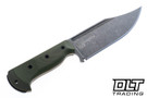 WTG Ranger Bowie - K329 Dark Washed Blade - OD Green G-10 - Brown Liners - OD Green Kydex
