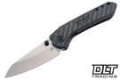 Millit Overland - Twill Carbon Fiber - Black Collar & Backspacer - S35VN Stonewash Blade
