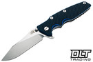 Hinderer Eklipse Hollow Ground Slicer S45VN - Stonewashed Titanium & Blade - Blue & Black G-10