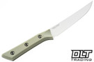 Microtech 6.125" Boning Knife - Stonewashed Blade - Titanium Bolster - Ivory G-10 Handle