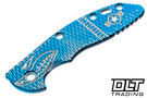 Hinderer 3.5" XM-18 Skinny Textured Titanium Handle Scale - Blue Anodized - Warthog Machined