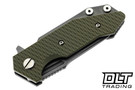 Hinderer Half Track Slicer MagnaCut - Working Finish Titanium & Blade - OD Green G-10