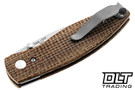 Three Rivers Manufacturing Neutron 2 20CV - Linerlock - 3D Contoured - Burlap Micarta