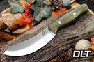 Bark River Fox River EXT-1 Skinner MagnaCut Green Canvas Micarta - Black Liners