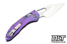 Microtech 169RL-10MS5 Stitch Ram-Lok - Purple Titanium - Stonewashed Blade - Marfione Select - Purple Accents