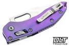 Microtech 169RL-10MS5 Stitch Ram-Lok - Purple Titanium - Stonewashed Blade - Marfione Select - Purple Accents