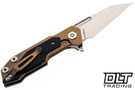 Hinderer Full Track Wharncliffe S45VN - Bronze Anodized Titanium - Stonewashed Blade - Black G-10 - Back