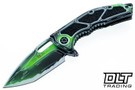 Heretic Medusa Manual - Cerakote Tanto MagnaCut Blade - Toxic Green UV Reactive Chassic