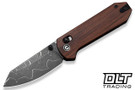 Civivi Yonder C23073B-DS2 - Guibourtia Wood Handle - Jagged Pattern Damascus Blade