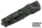 Microtech 1270-1TSCS Luminary ZBP D/E - Tiger Stripe Camo Handle - Cerakote Blade - Tritium Button Insert
