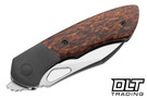 Olamic Cutlery WhipperSnapper Bolsterlock Wharnfoot - Satin Blade - Vietnamese Rosewood - Dark Blast Bolster - 769
