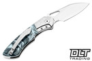 Olamic Cutlery WhipperSnapper Bolsterlock Wharnfoot - Satin Blade - Resin Composite - Jeweled Bolster - Satin Accents - Jeweled Clip - 773 - Back