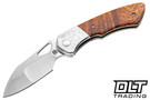 Olamic Cutlery WhipperSnapper Bolsterlock Wharnfoot - Satin Blade - Lacewood - Jeweled Bolster - Satin Accents - 777