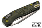 Microtech 210-1FRDGG-U25 MSI S/E - Distressed Green Frag Handle - Apocalyptic Blade