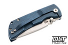 McNees PM Mac 2 3" - Hollow Grind - Atomic Blue Titanium - Satin Hardware - Satin Stonewash Blade