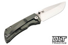 McNees PM Mac 2 3" - Hollow Grind - Atomic Green & Bronze Titanium - Satin Hardware - Satin Stonewash Blade