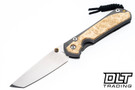 Chris Reeve Large Sebenza 31 - Tanto - Glass Blasted Titanium - Box Elder Inlay - #18