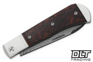 Kizer Trestle D - Damascus - Aluminum Bolster - Leopard Wood